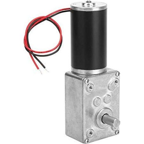 Le moteur engrenages vis sans fin, haute Torsion Spee-d rduit la bote de vitesses lectrique arbre rversible de 8 mm 12V(12V 200RPM) (1/5)