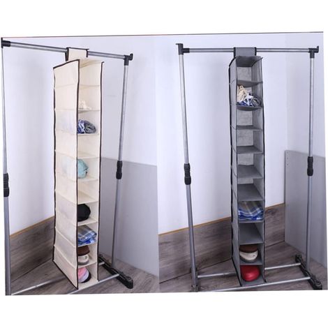 Percha colgante – 10 capas – bolsillos plegables – 30×15×120 cm – hogar/ropa