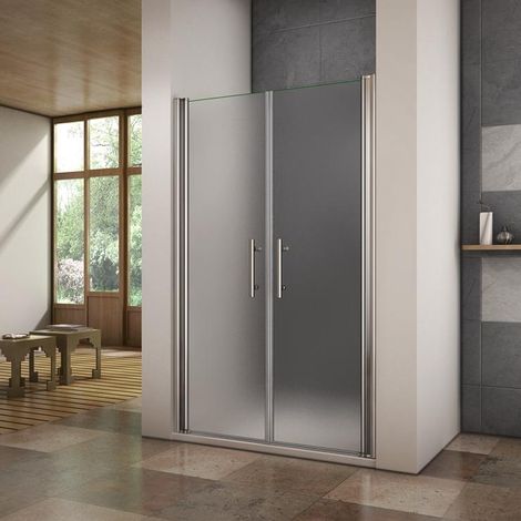 Mamparas Ducha Puerta Abatible Doble Cristal Mate Antical 6mm 80x195cm (1/5)