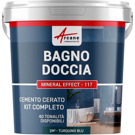 Microcemento bagno e doccia: microcemento impermeabile - 2 m² (in 2 strati) Blu Turchino - ARCANE INDUSTRIES
