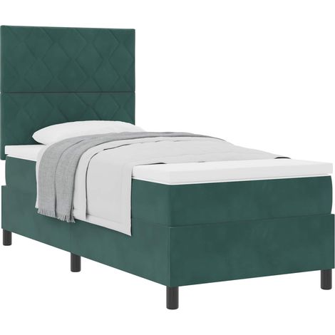 Maison Exclusive - Boxspringbett mit Matratze Dunkelgrün 90 x 200