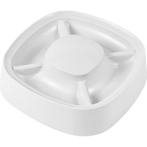 Mangeoire Lente pour Chat, évite l'étouffement, 4 Fentes, lissage durables, Bol de Nourriture Multifonction en PP pour Animal de Petite Taille, pour Chiot, Chaton (Blanc) (1/5)