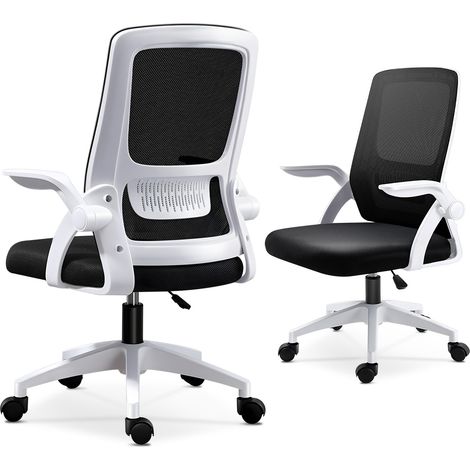 Chaise de bureau - Fauteuil de Bureau Ergonomique avec siège et Dossier en maille, Pivotant, Hauteur Réglable Charge 120 kg - Blanc (1/5)