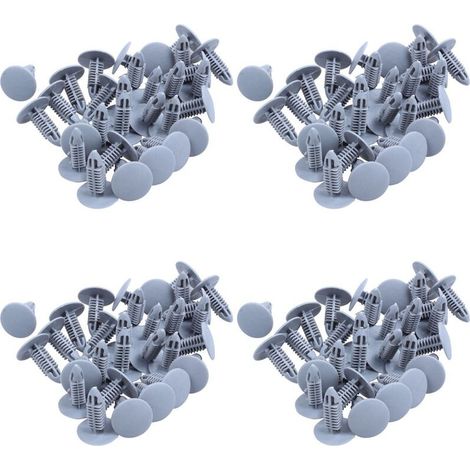 Adecuado para 120 tornillos de fijación de plástico gris, clips para guardabarros, compatible con orificios de 6 mm x 6,7 mm de diámetro. (1/4)