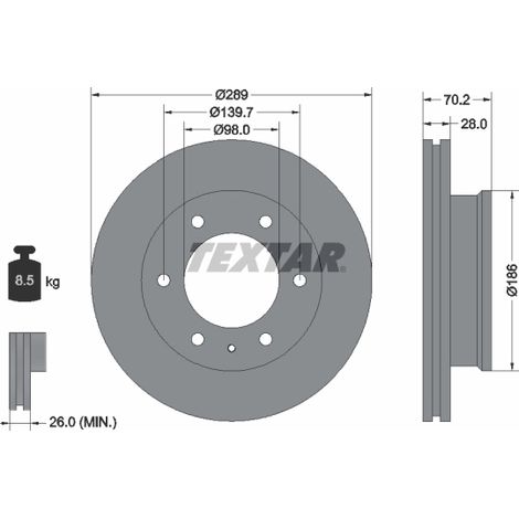 Lot de 2 Disques de frein Textar 92223000 FORD 1490412 2M341027AA 4429562
