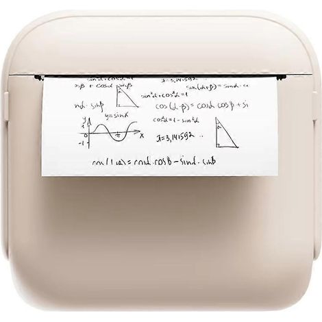 Kabelloser Thermodrucker im Taschenformat mit 203 dpi, inklusive einer Rolle beigefarbenem Papier. (1/5)