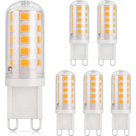 Ampoule Led G9 - 3 W - 430 Lm - Équivalent Halogène 40 W - 3000 K Blanc Chaud - Tension 220-240 V - CRI 85 - Non Dimmable - Base Céramique - Lot de 6 (1/5)