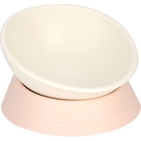 Gamelle inclinée pour animaux de compagnie, gamelle pour chiens et chats, accessoire d'alimentation idéal (blanc)