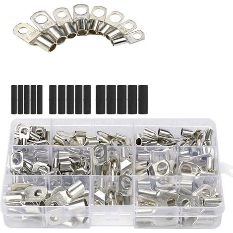 EASYCOMFORT Lot de 240 cosses électriques tubulaires œillets et languettes 6-35 mm² kit complet bornes de câblage (1/5)