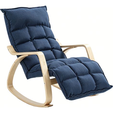 Mecedora, acolchada, 106 x 67 x 92 cm, azul oscuro (1/5)