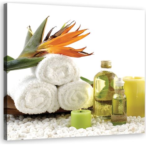 Tableau sur toile Fleur Zen Spa Olive 40x40 (1/5)