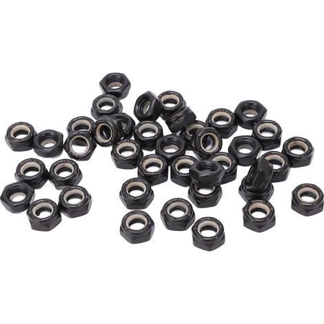 Kit de 40 pièces pour trucks de skateboard (axes, écrous, visserie en acier au carbone, noir) (1/5)