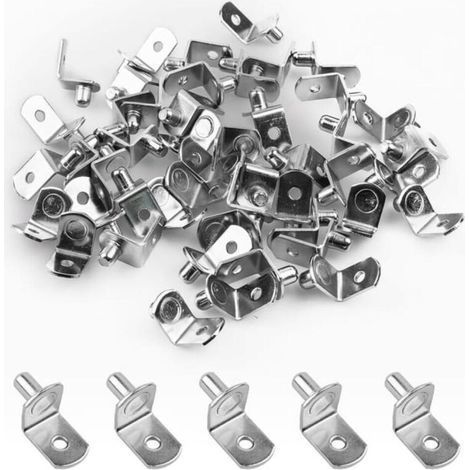 50 chiodini argentati da 6 mm con fori per il fissaggio di pannelli per armadi e accessori per mobili.