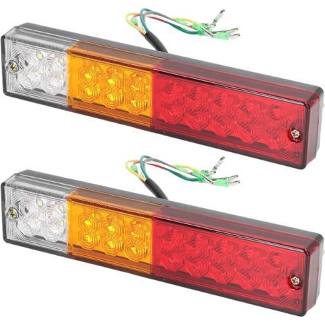Paire de Feux Arrière Rectangulaires à 20led pour Remorque, Feu de Position Latéral Arrière étanche pour Camping-car, Camion et Camping-car (1/5)