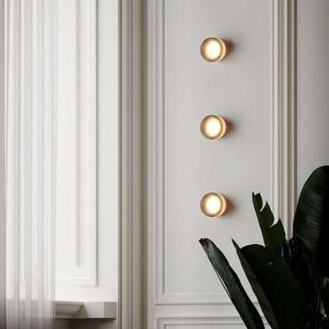 3er Set Moderne Wandleuchte LED Runde Wandlampe Kreative Deckenleuchte Warmweißes Licht Rauchgrau Ø13.5cm