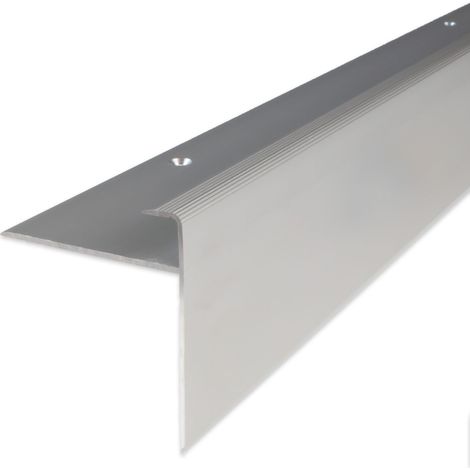 Einschubprofil "Castlebar" mit Nase für Parkett / Laminat, Einfasshöhe 10 mm, Aluminium eloxiert, gebohrt-silber-1000