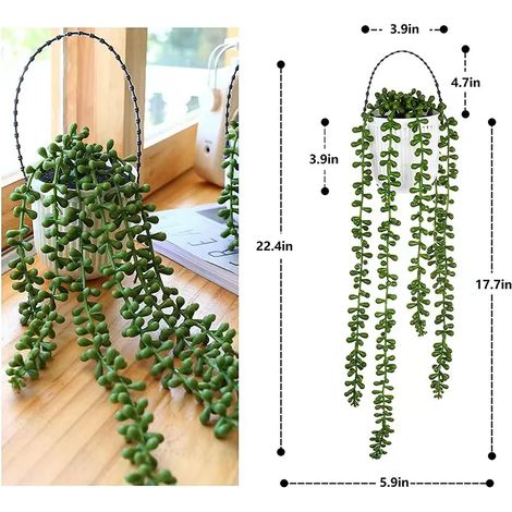 -2 Jardinières murales en rotin tressé à la main, panier en rotin tressé, support pour plantes grimpantes, pots de jardin, jardinière murale (1/4)