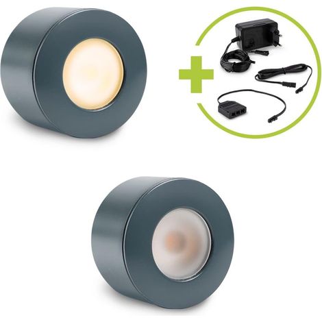 Aufbau/Einbaustrahler Mini Bergamo 3W 2700K IP44 - Farbe: anthrazit RAL 7016 - Anzahl: 2x (1/5)