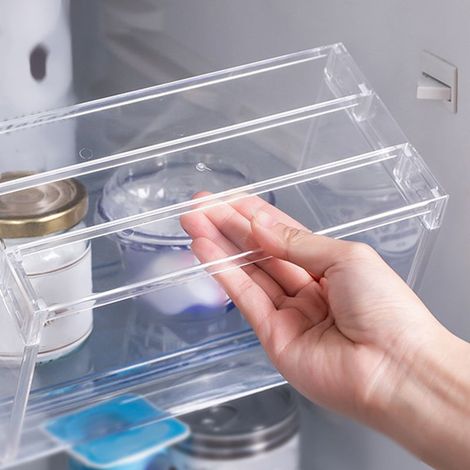 étagère réfrigérateur transparente multifonction PS ajustable rangement cuisine salle de bain (1/5)