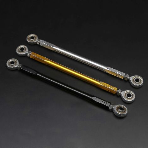 CNC-gefräste Motorradfußrasten, schwarz, silber, gold, für linke Seite, Schaltgestänge, 200 mm, 210 mm, 240 mm, 260 mm, 280 mm – Silber, 280 mm