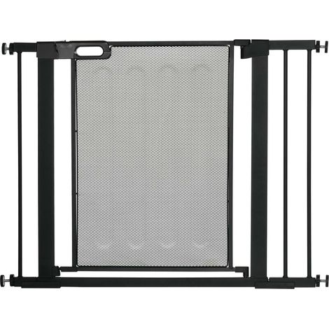 Irovami Sicherheitsgitter zur Klemmbefestigung für Treppen, Flure und Türen, mit Erweiterungsset, verstellbare Breite von 75 bis 103 cm – Schwarz (1/5)