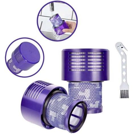 2 Pack Filtre pour Dyson V10 SV12 Series,Motorhead Aspirateur sans Fil Remplacer DY-969082-01,V10 Filtre Compatible pour Dyson Cyclone V10 Absolute, Animal, Total Clean-- (1/4)