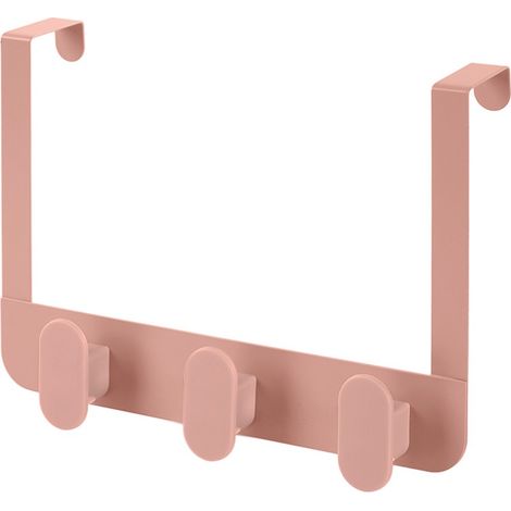 Gancio bagno triplo in acciaio e plastica rosa rettangolare Fiore (1/3)