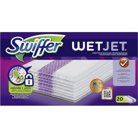Swiffer WetJet Balai Spray Recharges 20 Lingettes Pour Tous Types De Sols-20 unité (Lot de 1) (1/5)