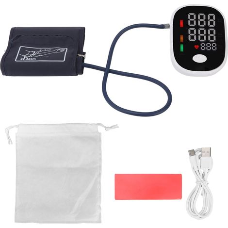 Tensiomètre électronique brassard bras automatique complet argenté (1/5)