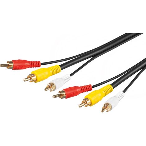 Cavo di collegamento audio video composito, 3x RCA con cavo video RG59, 3 spina RCA 3 spina RCA. Lunghezza del Cavo 5 m (1/2)