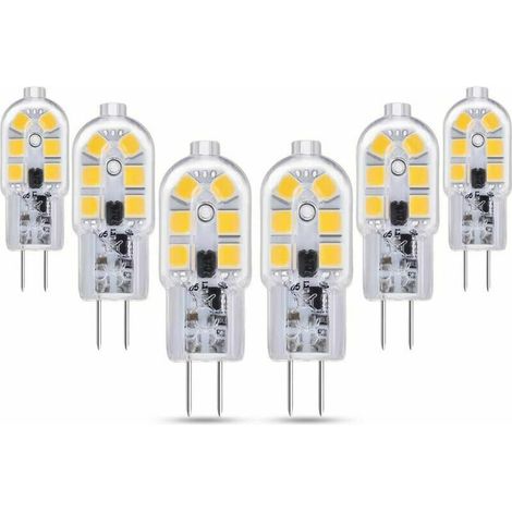 MINE G4 LED 2W 12V AC/DC Blanc Froid 6000K pour Hotte Aspirante, non dimmable, Bi-pin LED G4 12V pour Lustre/Camping-car, lot de 6,Starlight (1/5)