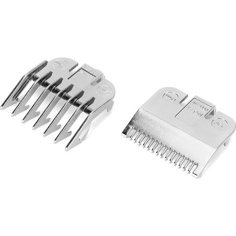 Peigne de coupe vintage chromé pour tondeuse à cheveux, dent de positionnement électroplaquée, accessoire de coiffure argenté (1/5)