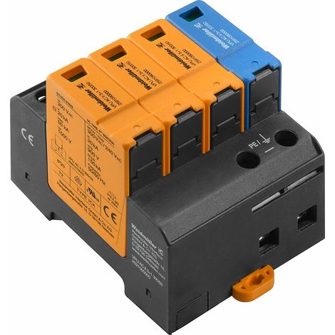 Weidmüller VPU AC II 3+1 300/50 Protector contra sobretensiones, baja tensión, protección contra sobretensiones, TN-C-S, TN-S, TT, IT con N, IT sin N, 2591080000