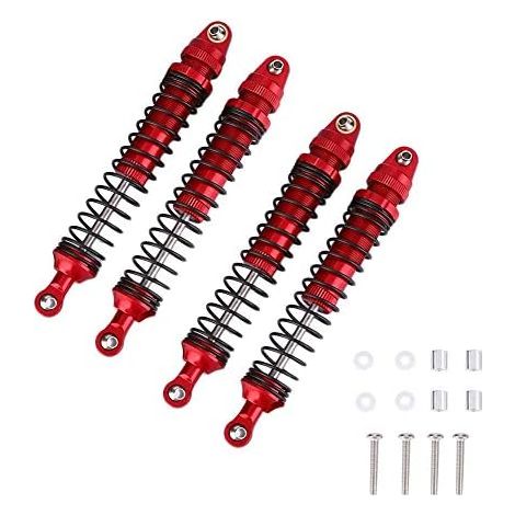 4 amortiguadores RC de aluminio ensamblados, resortes, piezas de mejora para camión RC 1/10 (100 mm) (1/5)