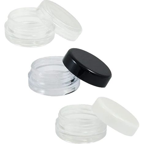 Kosmetikbehälter, nachfüllbare Kunststofftöpfe, sichere Schraubverschlüsse, 20g, Gemischte Kappe (1/2)