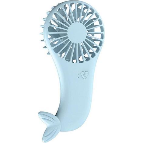 Mini-USB-Taschenventilator, wiederaufladbarer, kleiner tragbarer Luftkühler für Reisen und Büro, blau, Handventilator (1/5)