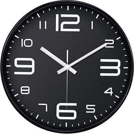 12-Inch Designer Wall Clock - Non-Ticking, Silent, Battery Operated - For a Contemporary Interior