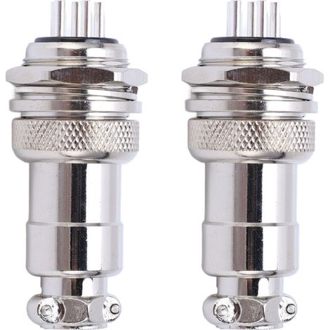 2PCS Connecteur Aviation Mâle Femelle 6 Broches 20mm 250V AC DC en Alliage de Zinc (1/5)