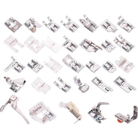 32 Presser Feet, Complete Set, Steel, For Domestic Sewing Machines (1/5)