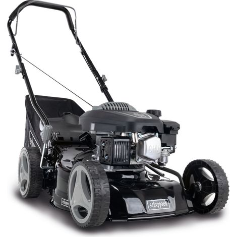 [JAMAIS UTILISE] Scheppach – Tondeuse à gazon thermique 150 cm³ – Largeur de coupe 42 cm – Bac de ramassage 45 L – Hauteur réglable 25 à 75 mm – Moteur 4 temps QE5