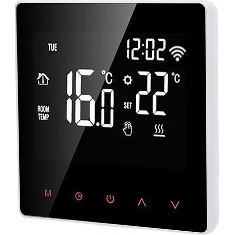 ME81H LCD Graffiti Smart WIFI Liquid Temperature Controller for Water-based Underfloor Heating, Wall-mounted Boiler, and Electric Underfloor Heating, AC230V, White Back Orange Press 16A