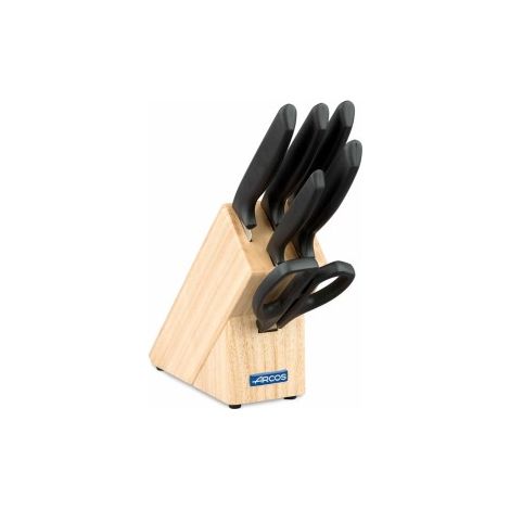 Taco di 5 coltelli e forbici Arcos Nice 136100 di 6 pezzi in acciaio inox Nitrum e mango di polipropilene con scatola regalo