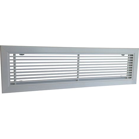 Axelair – Grille aération VMC linéaire 600x100mm – Alu laqué blanc – Pour filtration d'air – Installation facile en milieu confiné