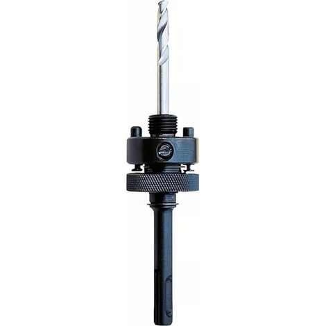 Mandrin pour Trépan D.32/210 mm x Q.Hex 11,11 mm - Equipé d'un Foret Centrage HSS D. 6.35 x 100 mm - Diamwood