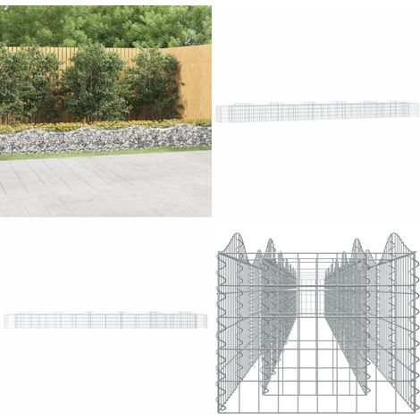 Gabionen-Hochbeet mit Hochbogen 600x50x50 cm Verzinktes Eisen - Gabionen-Hochbeet - Gartendeko - Gartenzubehör - Pflanzenkübel - Hochbeet - Home & Living (1/5)
