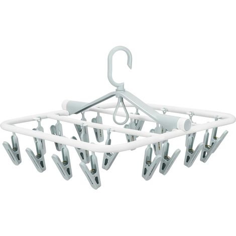 Stendibiancheria rotante, stendino per calzini, filo per stendere i panni rotante con 20 clip per biancheria intima, calzini, lingerie, molletta pieghevole a forma di polpo per cravatte, cappelli, sci