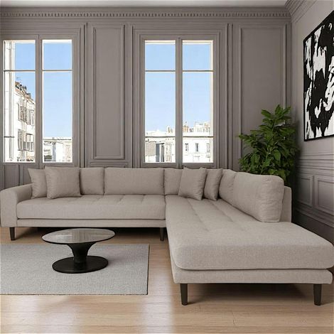 Canapé d'angle gris minéral - côté droit, 257 cm ROTTERDAM (1/3)