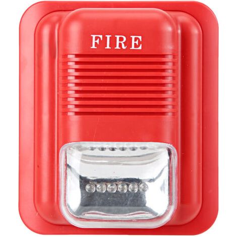 Système de sécurité d'alerte de sirène stroboscopique d'avertissement d'alarme de protection contre l'incendie DC12V/24V (1/4)