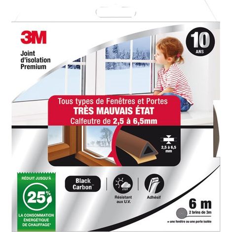 Joint D'isolation Porte Et Fenetre Marron 2.5 A 6.5 Mm 6 M - Gpi 3m Bricolage Et Batiment