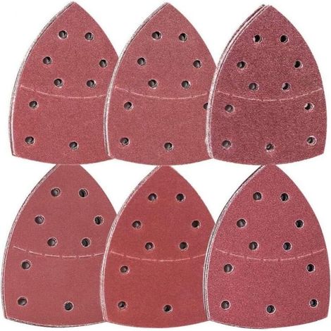 60 papiers verre pour ponceuse mouse - 105x152mm 11 trous - Grain 40-240 - Bois et surfaces diverses